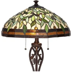 Robert Louis Tiffany Traditional Floor Lamp 60" Tall Bronze Tiffany Style Leaf Pattern Stained Glass Shade For Living Room Reading Bedroom -Home Improvement Store GUEST 6c3bb0df b9ae 48fb 8395 5c8956f3e023
