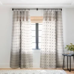 Urban Wild Studio Desert Check Small Charcoal Single Panel Sheer Window Curtain - Deny Designs -Home Improvement Store GUEST 6cde1b06 cede 4b50 9c82 58a53aad7be4