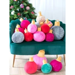 Shiraleah Pink Sparkle Christmas Ornament Bauble Pillow, Medium -Home Improvement Store GUEST 6d6a8cf9 3774 437e 88a1 346377540fac