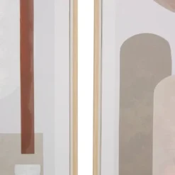 Set Of 3 Canvas Abstract Mid-Century Modern Geometric Framed Wall Arts With Brown Accent Pink - The Novogratz -Home Improvement Store GUEST 6d9f7fe5 ff54 4570 a284 36a59e565966