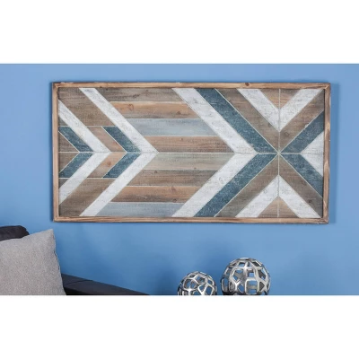Wood Geometric Handmade Southwestern Wall Decor Gray - Olivia & May 3 Wood Geometric Handmade Southwestern Wall Decor Gray - Olivia & May