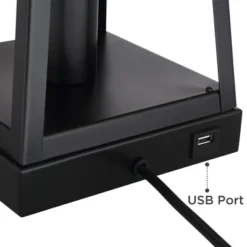 Franklin Iron Works Kacey Industrial Table Lamps 25 1/4" High Set Of 2 Dark Metal With USB LED Nightlight Black Faux Silk Shade For Living Room Desk 12 Franklin Iron Works Kacey Industrial Table Lamps 25 1/4" High Set Of 2 Dark Metal With USB LED Nightlight Black Faux Silk Shade For Living Room Desk -Home Improvement Store GUEST 6f432207 49dc 4cd5 a1d8 7c3e5cb3caf2