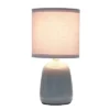 10.04" Traditional Ceramic Thimble Base Bedside Table Desk Lamp With Matching Fabric Shade Gray - Simple Designs -Home Improvement Store GUEST 6ff51ee7 f94c 4a8d bf51 c64b16feea19