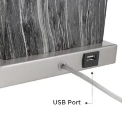 360 Lighting Connie Modern Table Lamps Set Of 2 With Acrylic Risers 25" High Black Faux Marble USB Charging Ports White Rectangular Shade For Desk -Home Improvement Store GUEST 71589750 1e2d 47e9 a685 da6f3eb5bf29