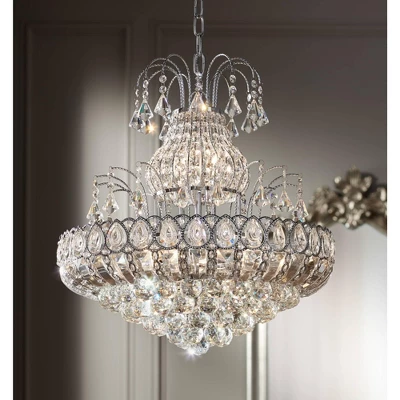 Vienna Full Spectrum Calylah Chrome Chandelier 21 1/2" Wide Modern Tiered Crystal 8-Light Fixture For Dining Room House Foyer Kitchen Island Entryway 10 Vienna Full Spectrum Calylah Chrome Chandelier 21 1/2" Wide Modern Tiered Crystal 8-Light Fixture For Dining Room House Foyer Kitchen Island Entryway - Image 8
