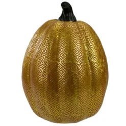 Northlight 9.75" Gold And Orange Greek Key Textured Autumn Pumpkin Tabletop Decoration -Home Improvement Store GUEST 72a288b4 a2e8 48eb a9d5 de43af8447b6