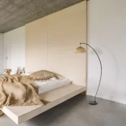 77" Metal And Rattan Bowl Boho Floor Lamp Black - River Of Goods -Home Improvement Store GUEST 73473e06 8beb 4906 afd5 7b0ff80db810