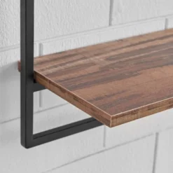 24" X 8" 4pc Rustic Industrial Framed Wall Shelf Set Black - Danya B. -Home Improvement Store GUEST 73c9130f 144c 4460 bfa3 2fdb4cf11173