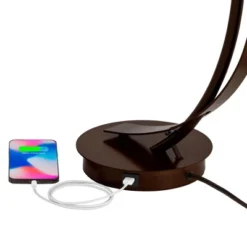 Possini Euro Design Modern Desk Lamps Set Of 2 With USB Port 22 1/2" High Bronze LED Clear Seeded Glass Shade For Bedroom Office -Home Improvement Store GUEST 74ad4f69 c5e8 4a47 a163 49658a84b613