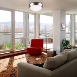 360 Lighting Modern Ceiling Light Flush Mount Fixture 13" Wide Brushed Nickel 2-Light Frosted Glass Dome Shade For Bedroom Kitchen Living Room Hallway -Home Improvement Store GUEST 7642ea5e 7e6f 4ebe a62c 10b631419d65