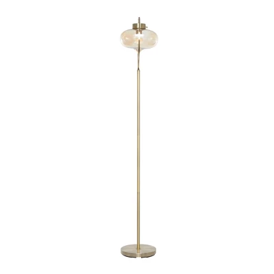 Metal Floor Lamp With Hanging Shade Gold - Olivia & May 8 Metal Floor Lamp With Hanging Shade Gold - Olivia & May - Image 6
