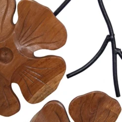 Set Of 2 Teak Wood Floral Handmade Framed Carved Wall Decors With Metal Wire Brown - Olivia & May -Home Improvement Store GUEST 790601ac 0ef7 46a1 b3ac 8fbb636afa45