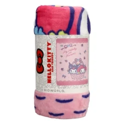 SANRIO My Melody And Kuromi Basket Of Friends Digital Print Throw Blanket