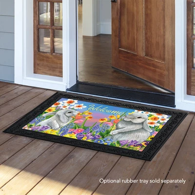 Spring Friends Bunnies Doormat Easter Welcome Floral 30" X 18" Briarwood Lane 4 Spring Friends Bunnies Doormat Easter Welcome Floral 30" X 18" Briarwood Lane - Image 2