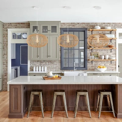 17.5" 1-Light Leo Farmhouse Coastal Rattan LED Pendant Brown - JONATHAN Y 9 17.5" 1-Light Leo Farmhouse Coastal Rattan LED Pendant Brown - JONATHAN Y - Image 7