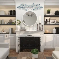 15" X 52" Metal Leaf Wall Decor With Gold Accent Blue - Olivia & May 22 15" X 52" Metal Leaf Wall Decor With Gold Accent Blue - Olivia & May -Home Improvement Store GUEST 7ae71545 5112 4ee5 b802 e49a8ab243d5