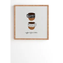 Orara Studio Coffee Before Talkie Bamboo Framed Wall Art - Deny Designs -Home Improvement Store GUEST 7b6742c6 da15 4bb8 a251 dea295155ac9