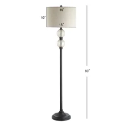 60" Glass/Metal January Floor Lamp (Includes LED Light Bulb) Black - JONATHAN Y -Home Improvement Store GUEST 7c07154b ed48 4715 9cef 79b1418d04bd