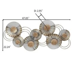 LuxenHome 47" W Distressed Metal Modern Flower Wall Decor -Home Improvement Store GUEST 7c743cdf dfd2 47b4 be5e 2fdc1a91bda7