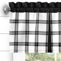Kate Aurora Windowpane Plaid Country Farmhouse Rod Pocket Window Valance -Home Improvement Store GUEST 7c8cf4f7 ecd1 4d51 9584 bd217dd48380