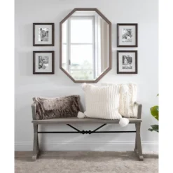 24" X 36" Hogan Framed Octagon Decorative Wall Mirror Gray - Kate & Laurel All Things Decor -Home Improvement Store GUEST 7cef0cc7 27fa 4b03 aa4c 129b18021e0f