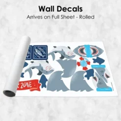 Big Dot Of Happiness Shark Zone - Peel And Stick Kids Room Vinyl Wall Art Stickers - Wall Decals - Set Of 20 -Home Improvement Store GUEST 7d8758b3 2796 4565 8a4f bce120a106db