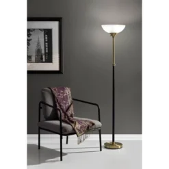 71" Bergen Collection Torchiere Black - Adesso -Home Improvement Store GUEST 7f37f265 0077 48e5 bea1 39c46d9541ca
