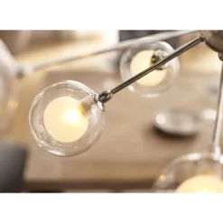 Possini Euro Design Spheres Chrome Chandelier 30" Wide Mid Century Modern Sputnik Glass Shade 15-Light Fixture For Dining Room House Kitchen Island -Home Improvement Store GUEST 7f54a568 d2c8 4a2e b044 744a789c074f