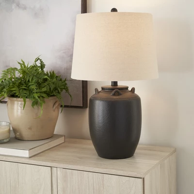 24" Ceramic Jug Farmhouse Table Lamp - Nourison 4 24" Ceramic Jug Farmhouse Table Lamp - Nourison - Image 2
