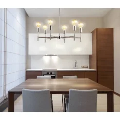 17.75" Adjustable Height Metal Turing Pendant (Includes Energy Efficient Light Bulb) Chrome - JONATHAN Y -Home Improvement Store GUEST 8095d9f0 7413 4ba9 8337 13105872452a