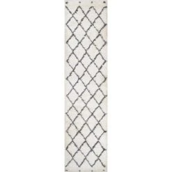 Cami Moroccan Style Diamond Shag Area Rug - JONATHAN Y