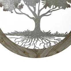 LuxenHome Metal Tree Of Life With Roots Wall Decor With Round Wood Frame -Home Improvement Store GUEST 8202ec8f e047 42f6 becc 33d630c90416