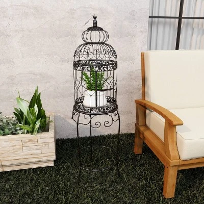 47" Iron Vintage Birdcage Black - Olivia & May 12 47" Iron Vintage Birdcage Black - Olivia & May - Image 10