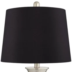 360 Lighting Seymore Modern Table Lamps 26" High Set Of 2 Silver With USB Charging Port LED Touch On Off Black Faux Silk Drum Shade For Bedroom Desk -Home Improvement Store GUEST 83393dd1 3975 43ce 8b86 73cddd954b2f