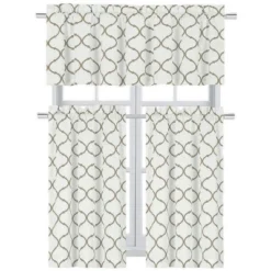 Kate Aurora Living Shabby Trellis 3 Piece Café Kitchen Curtain Tier And Valance Set -Home Improvement Store GUEST 83b06bd1 c057 4515 a601 aa28ca745530