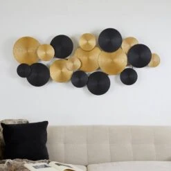 Metal Plate Overlapping Textured Spiral Wall Decor With Black Accent Gold - CosmoLiving By Cosmopolitan -Home Improvement Store GUEST 8496d60b 98b2 4c99 ac49 7f79a88b1404