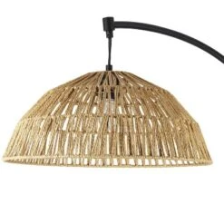 77" Metal And Rattan Bowl Boho Floor Lamp Black - River Of Goods -Home Improvement Store GUEST 865b7255 3fb5 47c8 b273 c9c96db6d2d8
