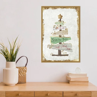16" X 23" Golden Christmas Tree By PI Studio Framed Canvas Wall Art - Amanti Art 7 16" X 23" Golden Christmas Tree By PI Studio Framed Canvas Wall Art - Amanti Art - Image 5