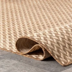 6'7"x9' Camryn Abstract Herringbone Indoor And Outdoor Area Rug Beige - NuLOOM -Home Improvement Store GUEST 871dc00f 14f2 4db6 a23e 12b82282acf0