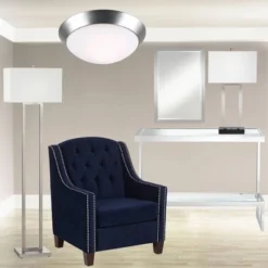 360 Lighting Modern Ceiling Light Flush Mount Fixture 13" Wide Brushed Nickel 2-Light Frosted Glass Dome Shade For Bedroom Kitchen Living Room Hallway -Home Improvement Store GUEST 8759d2b5 100c 402d 9918 642b2636e1f2