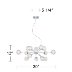 Possini Euro Design Spheres Chrome Chandelier 30" Wide Mid Century Modern Sputnik Glass Shade 15-Light Fixture For Dining Room House Kitchen Island -Home Improvement Store GUEST 8772331e e3e9 4e9a 812a 65f1d7d6b17e