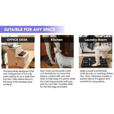 Paris Wine Designer Chef Oil & Stain Resistant Anti-Fatigue Kitchen Floor Mat 5 Paris Wine Designer Chef Oil & Stain Resistant Anti-Fatigue Kitchen Floor Mat - Image 3