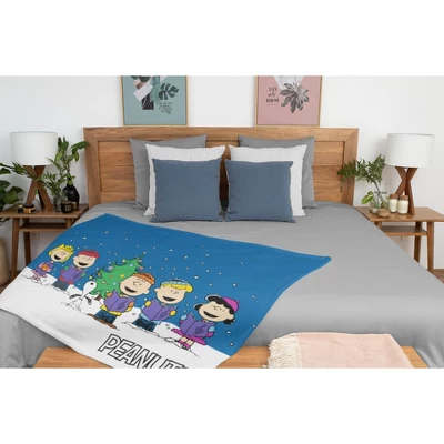 Peanuts Charlie Brown And Gang Christmas Carol Silk Touch Plush Throw Blanket Blue 3 Peanuts Charlie Brown And Gang Christmas Carol Silk Touch Plush Throw Blanket Blue