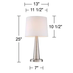 360 Lighting Karla Art Deco Style Table Lamps 25" High Set Of 2 Brushed Nickel With USB Charging Port And Table Top Dimmers White Fabric Drum For Desk 17 360 Lighting Karla Art Deco Style Table Lamps 25" High Set Of 2 Brushed Nickel With USB Charging Port And Table Top Dimmers White Fabric Drum For Desk -Home Improvement Store GUEST 885eca65 547e 4dde bd6d 7fcb78d93b6f
