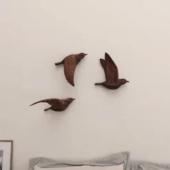 Set Of 3 Metallic Flying Bird Sculptures Wall Decor - Olivia & May -Home Improvement Store GUEST 8951b6ee ee52 451e bd75 98656071f4c6