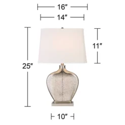 360 Lighting Axel Modern Table Lamps 25" High Set Of 2 Mercury Glass With Dimmers White Fabric Drum Shade For Bedroom Living Room Bedside Nightstand -Home Improvement Store GUEST 8a146c0f cbac 4a95 92c8 0ddf6bbbc626