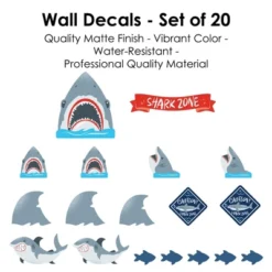 Big Dot Of Happiness Shark Zone - Peel And Stick Kids Room Vinyl Wall Art Stickers - Wall Decals - Set Of 20 -Home Improvement Store GUEST 8a1e3bd1 2b48 4c24 9758 08bc7070bc2c