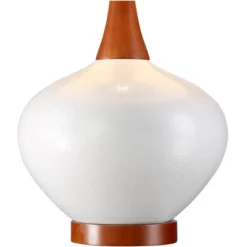 360 Lighting Brice Modern Mid Century Accent Table Lamp 23" High Ivory Ceramic Wood Neck Off White Drum Shade For Bedroom Living Room Bedside Office -Home Improvement Store GUEST 8aa88849 cc3b 4fbb bdeb d4785430dc77