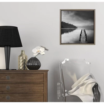 16" X 16" Lake View With Pier II Framed Canvas Wall Art - Amanti Art 6 16" X 16" Lake View With Pier II Framed Canvas Wall Art - Amanti Art - Image 4