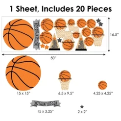 Big Dot Of Happiness Nothin’ But Net - Basketball - Peel And Stick Sports Decor Vinyl Wall Art Stickers - Wall Decals - Set Of 20 -Home Improvement Store GUEST 8d7de906 d134 465c a6d9 ad2fe3731fa7